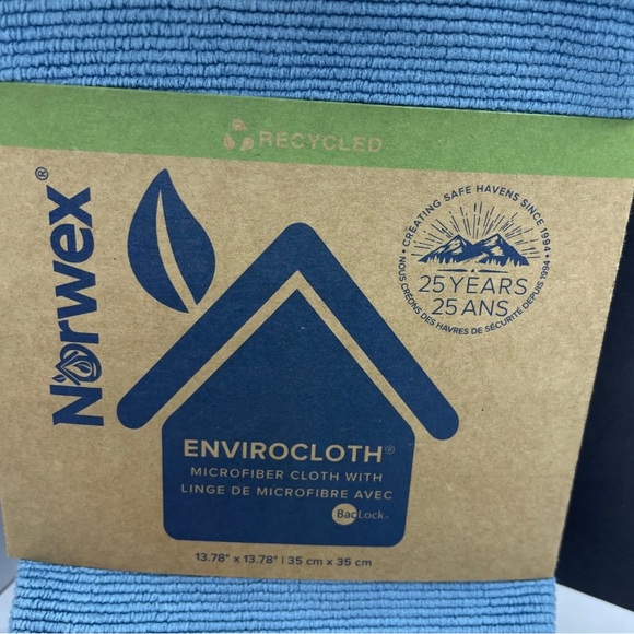 Norwex Basic Package EnviroCloth Teal w/Dark Trim + Window Cloth Multi Color New - Picture 11 of 11